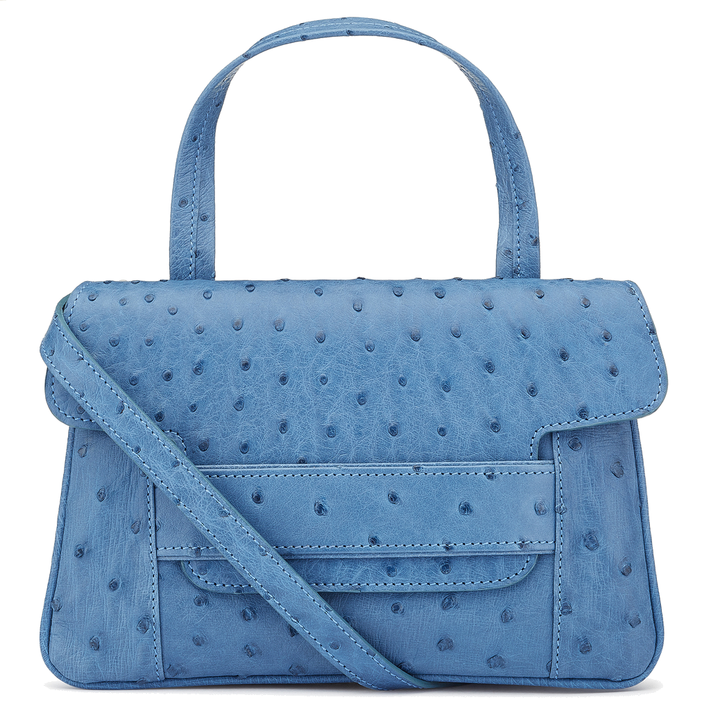 blue ostrich bag