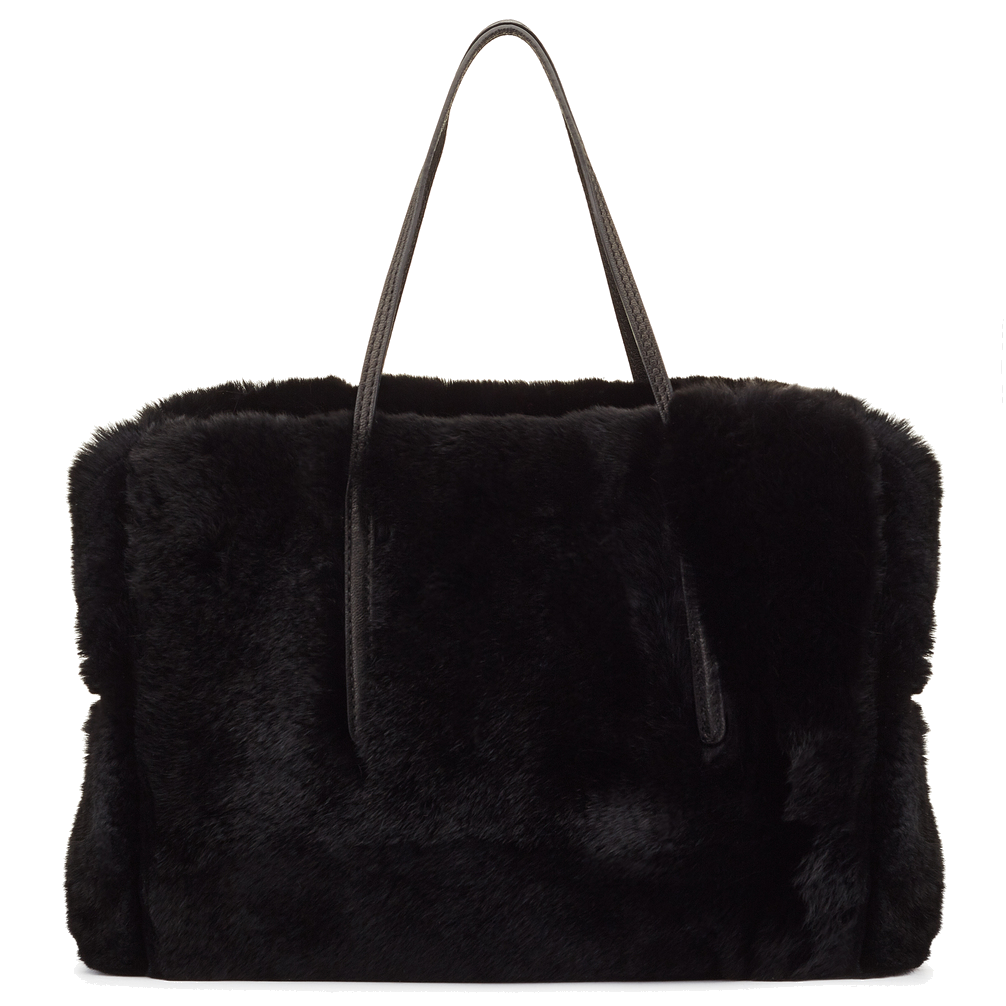 Sophia Ebony Fur Tote 